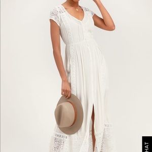 BERMUDA WHITE LACE MAXI DRESS